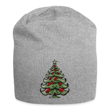 Weihnachtsbaum - Jersey-Beanie - Grau meliert - Vorne