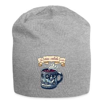 Vino calido veritas - Jersey-Beanie - Grau meliert - Vorne