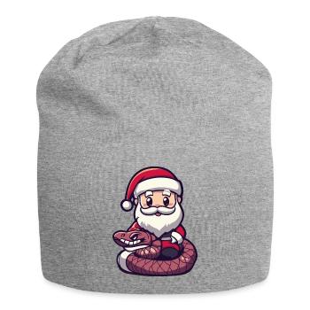 serpent cobra père noël dessin animé - Bonnet en jersey - gris chiné - Devant