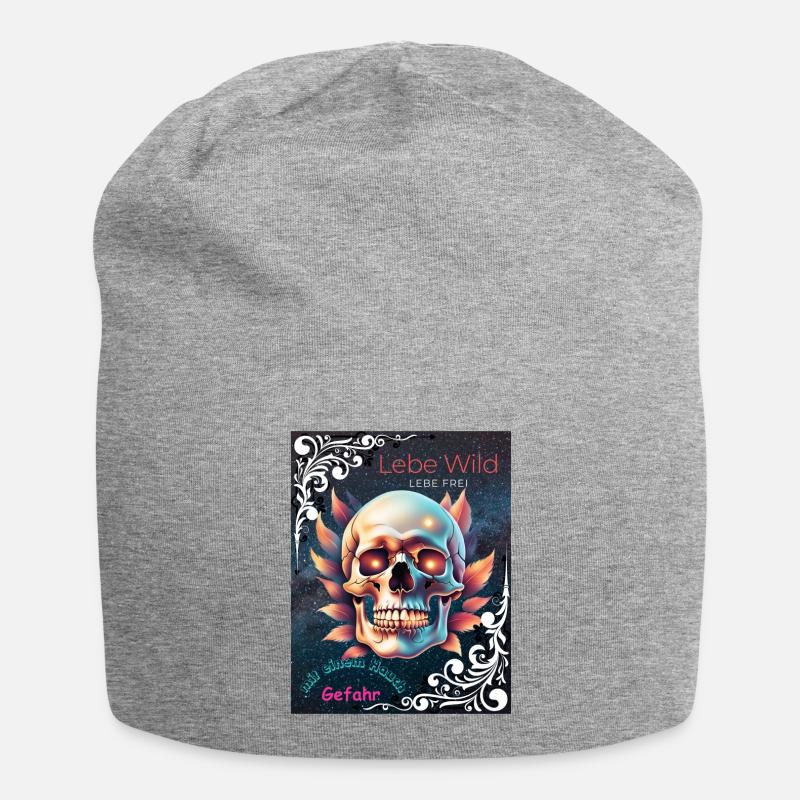 Lebe Wild, Lebe Frei - Jersey-Beanie - Grau meliert