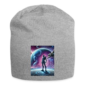 Tech Cosmos - Jersey Beanie - heather grey - Front