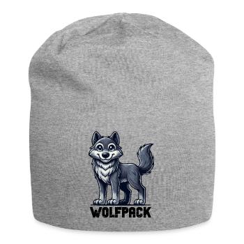 wolf comic - Jersey-Beanie - Grau meliert - Vorne