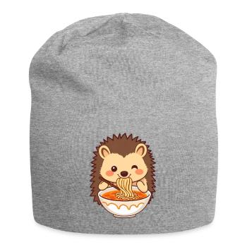 Un hérisson sucré aime la soupe de nouilles - Bonnet en jersey - gris chiné - Devant