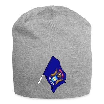 Flag of Michigan - Jersey Beanie - heather grey - Front