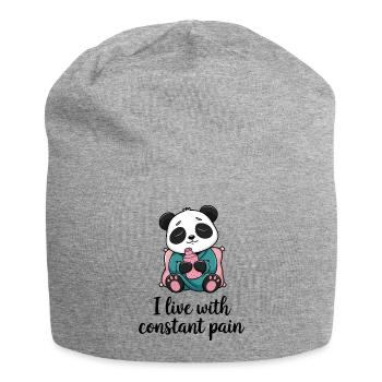 Panda with Constant Pain - Jersey Beanie - heather grey - Front