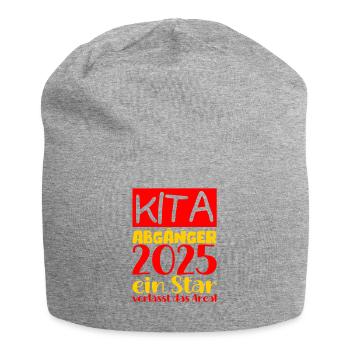 Abschied Kindergarten 2025 Geschenk Mädchen Jungen - Jersey-Beanie - Grau meliert - Vorne