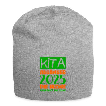 Abschied Kindergarten 2025 Geschenk Mädchen Jungen - Jersey-Beanie - Grau meliert - Vorne