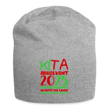 Abschied Kindergarten 2025 Geschenk Mädchen Jungen - Jersey-Beanie - Grau meliert - Vorne