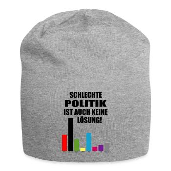 Bad politics is not a solution either - Jersey Beanie - heather grey - Front