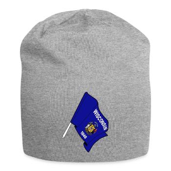 Drapeau du Wisconsin - Bonnet en jersey - gris chiné - Devant