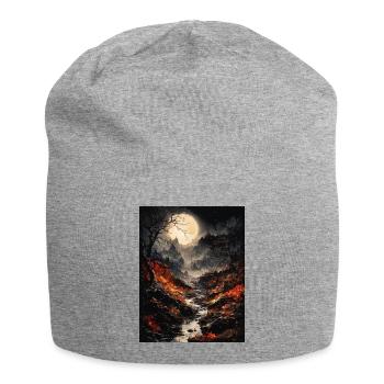 Magical lunar landscape - Jersey Beanie - heather grey - Front
