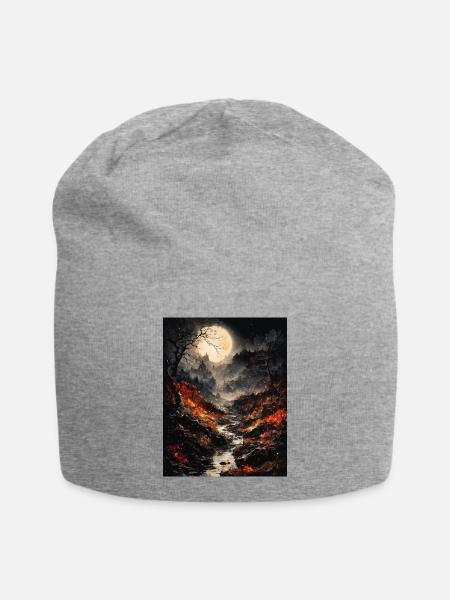 Magical lunar landscape - Jersey Beanie - heather grey