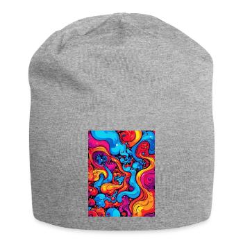Abstract art of colorful swirls - Jersey Beanie - heather grey - Front