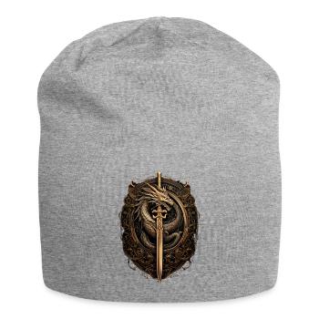 Drachenritter Schwert-Siegel - Jersey-Beanie - Grau meliert - Vorne