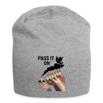 Passez-le - Unité et espoir Bougie Art - Bonnet en jersey - gris chiné - Devant