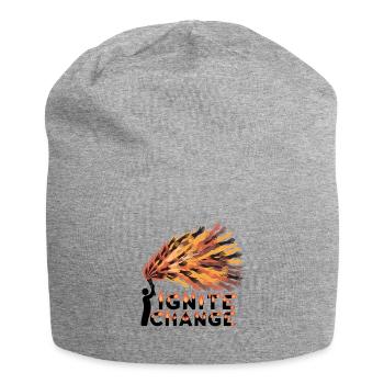 Wandel – Vereinte Hände des Feuers und des Handelns - Jersey-Beanie - Grau meliert - Vorne