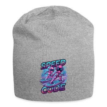 Code de vitesse Cyberpunk Robot Surf Tech Art - Bonnet en jersey - gris chiné - Devant