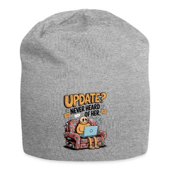 Update Overload – Funny Tech Couch Potato Design - Jersey Beanie - heather grey - Front