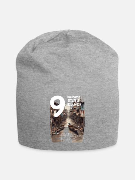 Canal Code Hood on Stilts Deep Khlong Streetwear - Jersey Beanie - heather grey