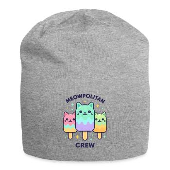 Meowpolitan Crew - Kawaii Icy Cat Trio - Jersey Beanie - heather grey - Front