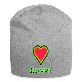 VIBRANT heart graphic with neon framing - Jersey Beanie - heather grey - Front