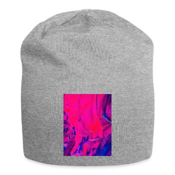 Abstract Pink and Blue Sea Design - Jersey Beanie - heather grey - Front