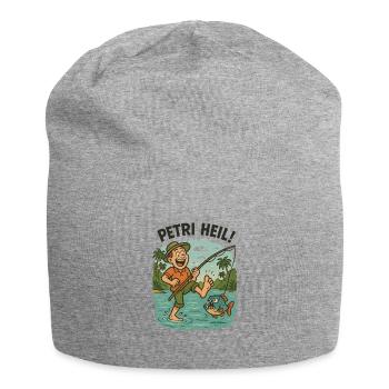 Petri Heil - oder der Piranha hängt am Zeh - Jersey-Beanie - Grau meliert - Vorne