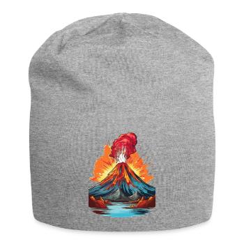 Éruption volcanique avec coulée de lave - Bonnet en jersey - gris chiné - Devant