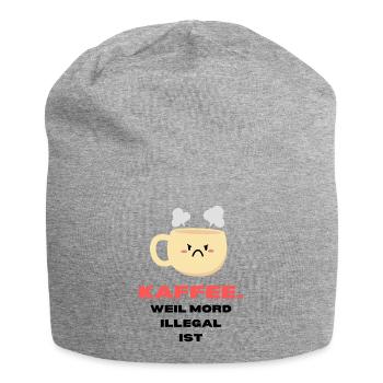 "Coffee because murder is illegal" Coffee lovers - Jersey Beanie - heather grey - Front
