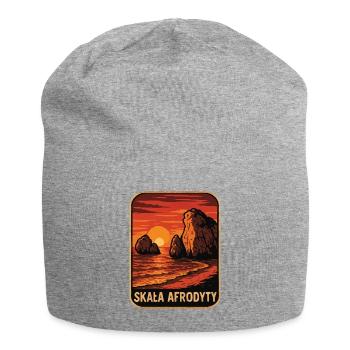 Aphrodite's Rock at sunset - Jersey Beanie - heather grey - Front