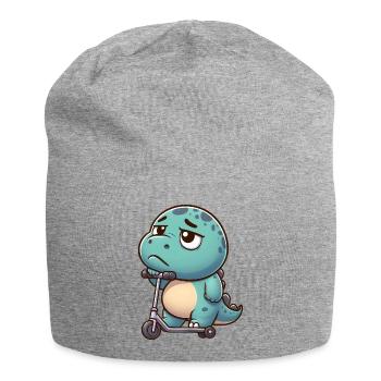 Süßer Dino Trex Roller Cartoon Langeweile  - Jersey-Beanie - Grau meliert - Vorne