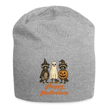 Halloween Ratons laveurs Fantomatique Halloween - Bonnet en jersey - gris chiné - Devant
