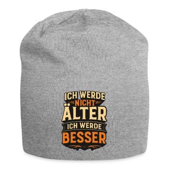 Je ne vieillis pas, je m’améliore - Bonnet en jersey - gris chiné - Devant