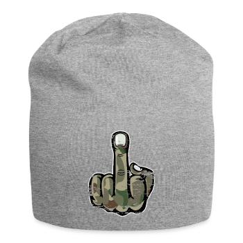 Mittelfinger Stinkefinger Design Armee - Jersey-Beanie - Grau meliert - Vorne