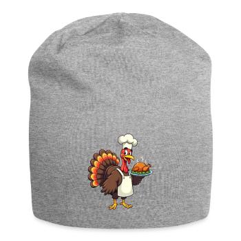 Cuisinier de dinde de Thanksgiving Thanksgiving - Bonnet en jersey - gris chiné - Devant