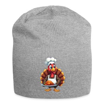 Cuisinier de dinde de Thanksgiving Thanksgiving - Bonnet en jersey - gris chiné - Devant