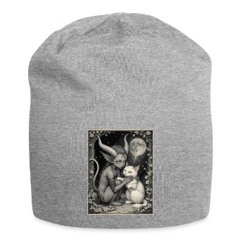 Mondschein-Dämon - Jersey-Beanie - Grau meliert - Vorne