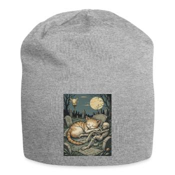 Mondschein-Friedhofskätzchen - Jersey-Beanie - Grau meliert - Vorne