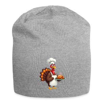 Cuisinier de dinde de Thanksgiving Thanksgiving - Bonnet en jersey - gris chiné - Devant