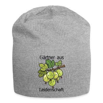 Grüne Stachelbeeren am Zweig - Jersey-Beanie - Grau meliert - Vorne