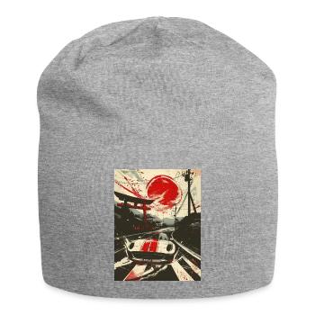 Rote Sonne JDM Kunst Straßenrennen aus Japan - Jersey-Beanie - Grau meliert - Vorne