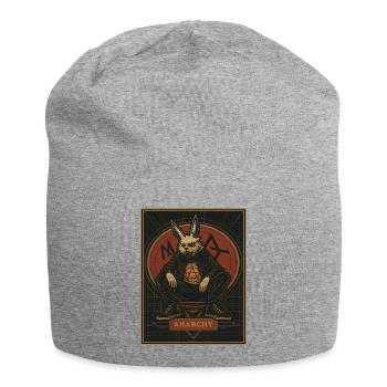 Anarchic bunny in punk style - Jersey Beanie - heather grey - Front
