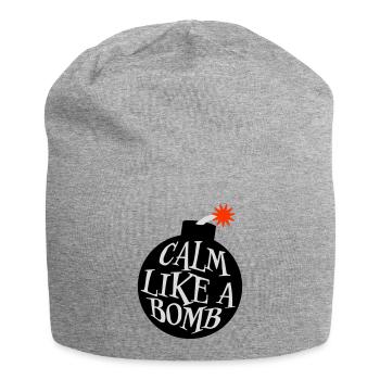 Calm Like Bomb Paradox Irony Humor Explosive Joke - Jersey Beanie - heather grey - Front