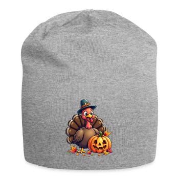 Thanksgiving Funny Thanksgiving Turkey - Jersey Beanie - heather grey - Front