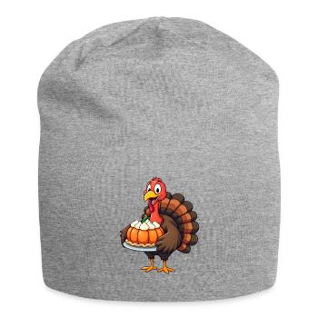 Thanksgiving Funny Thanksgiving Turkey - Jersey Beanie - heather grey - Front