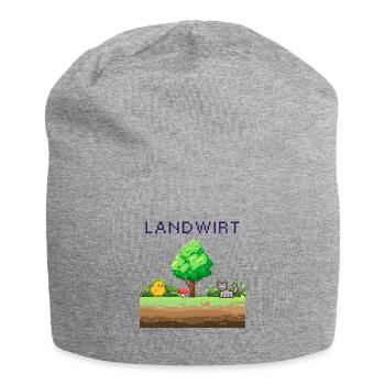 Landwirt Pixelwelt Ländliche Szene - Jersey-Beanie - Grau meliert - Vorne