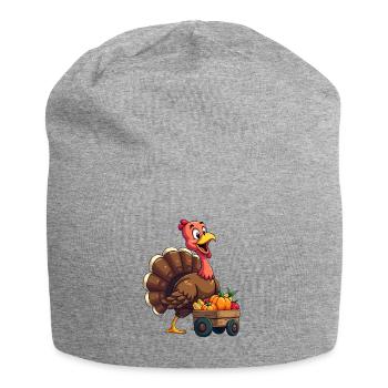 Thanksgiving Funny Thanksgiving Turkey - Jersey Beanie - heather grey - Front