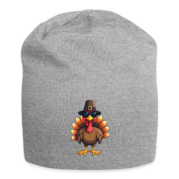 Thanksgiving Funny Thanksgiving Turkey - Jersey Beanie - heather grey - Front