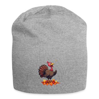 Thanksgiving Funny Thanksgiving Turkey - Jersey Beanie - heather grey - Front