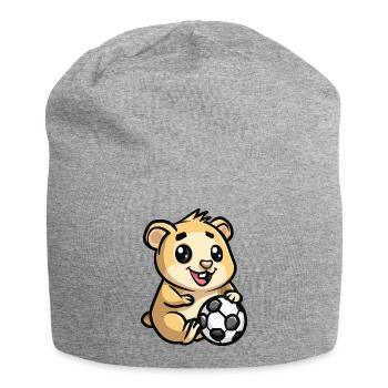 Hamster câlin avec ballon de foot - Bonnet en jersey - gris chiné - Devant